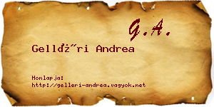 Gelléri Andrea névjegykártya